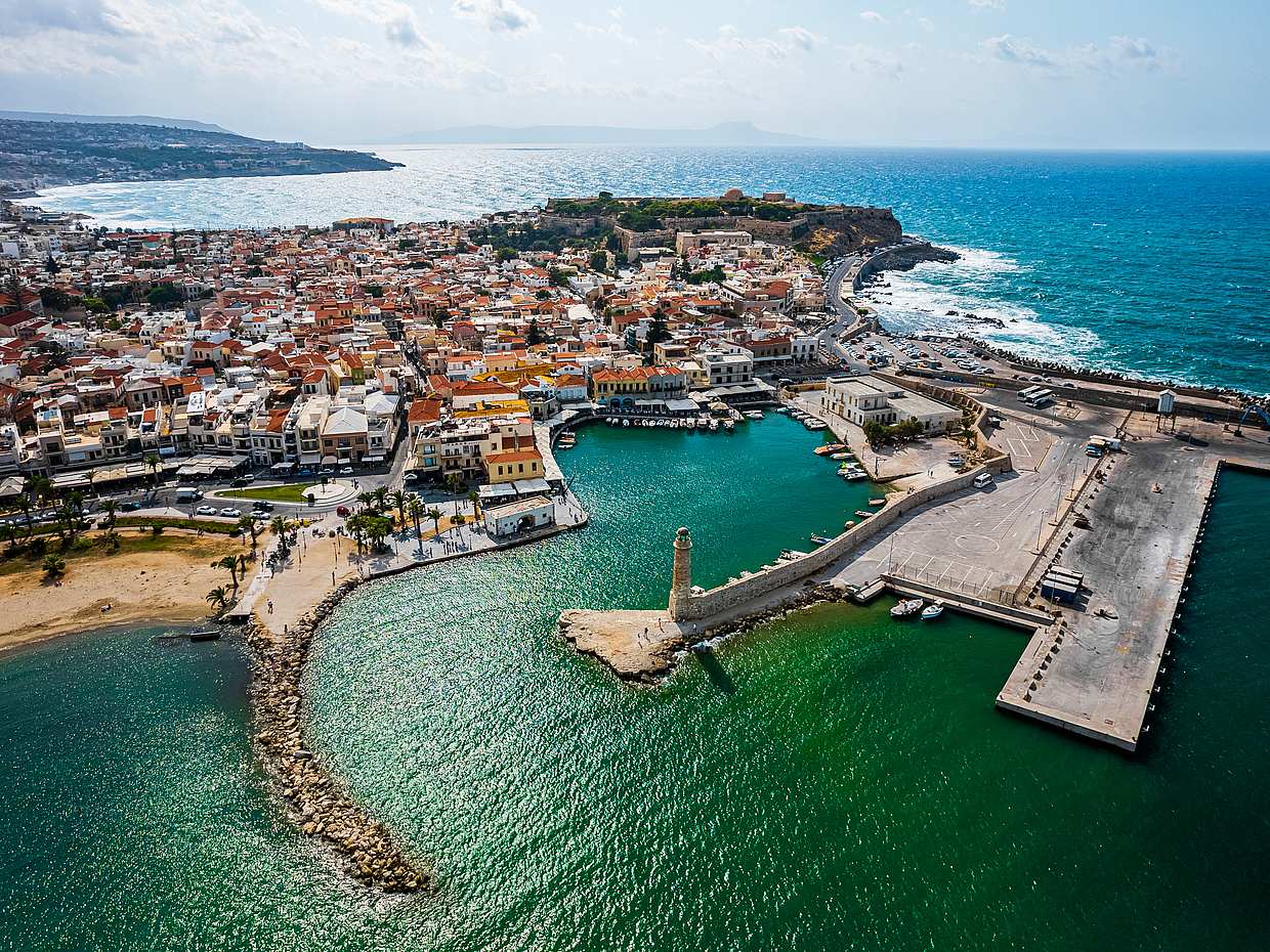 Chania,  Lake Kourna  and Rethymno from Heraklion