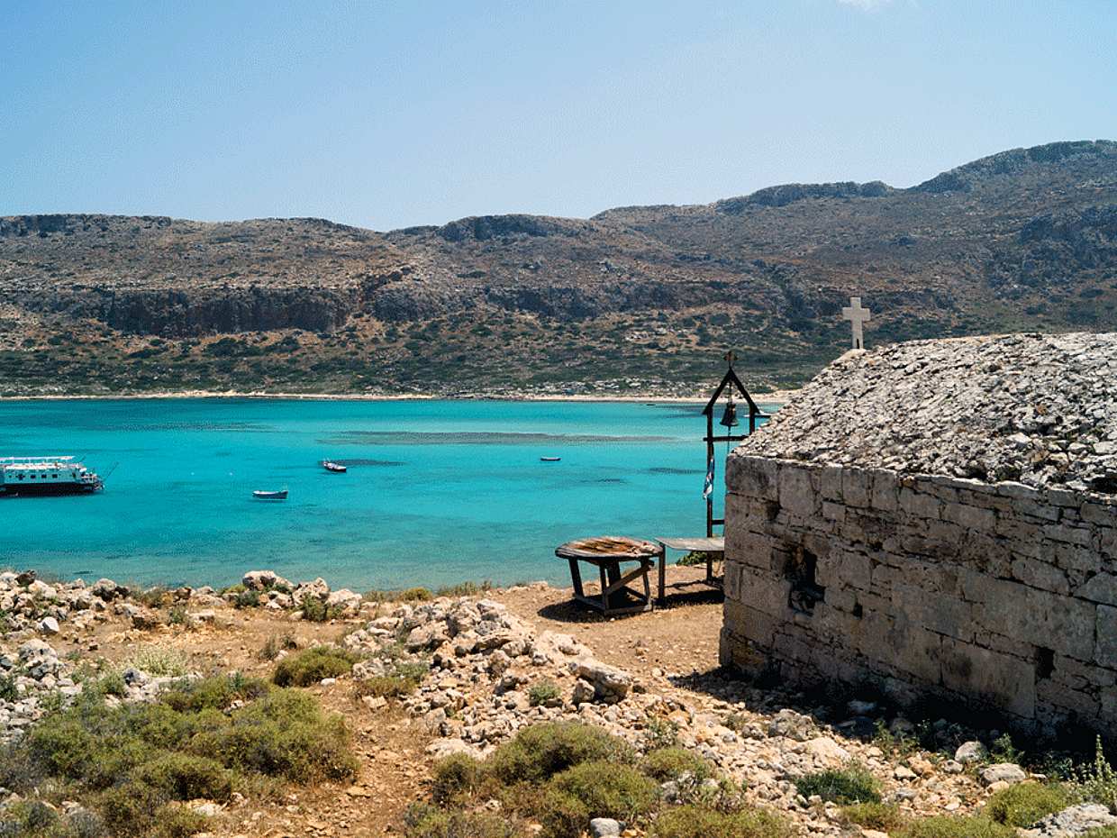Balos - Lagoa Azul e a Ilha de Gramvousa de Heraklion, Grécia