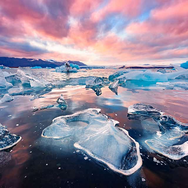 Costa Sur y laguna glaciar de Jokulsarlon
