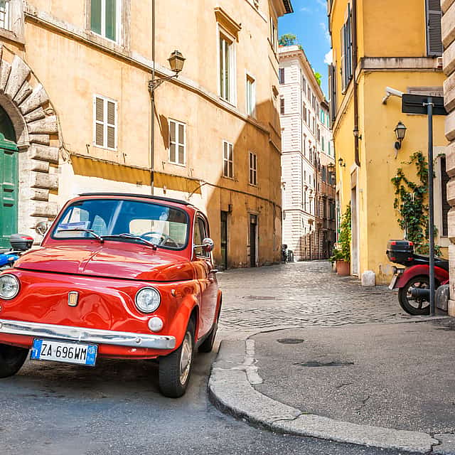 Pizza y helado Fiat 500 Tour privado en coche para familias