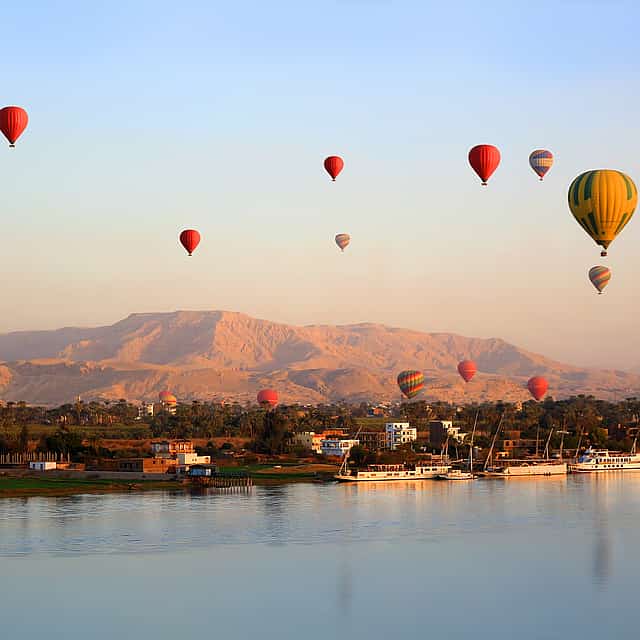 Luxor from a Hot Air Balloon