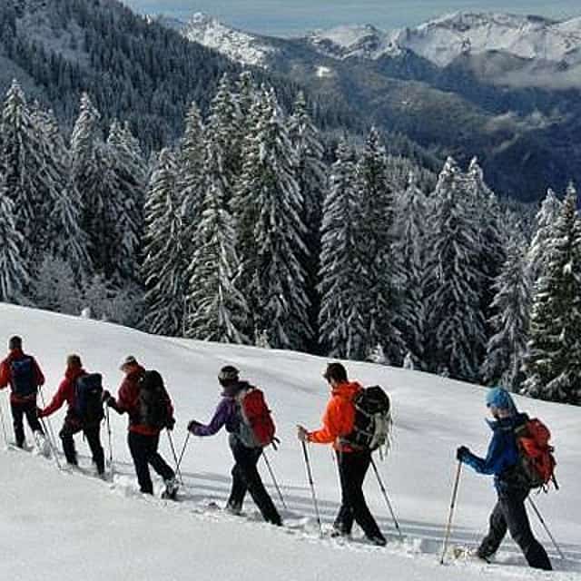 Private Sunset Snowshoeing Tour in France