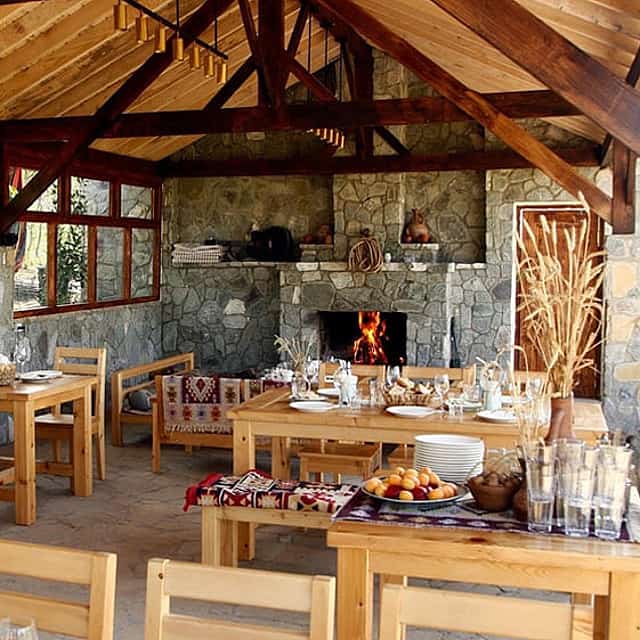 Dinner by the Fireplace at Salty Garden Villa